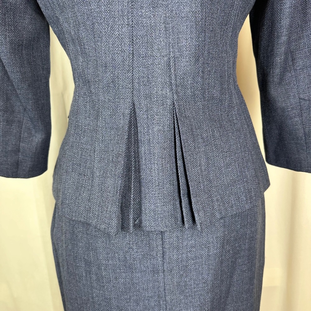 Signature by Larry Levine Navy Textured Two-Piece Skirt Set - Picture 8 of 14